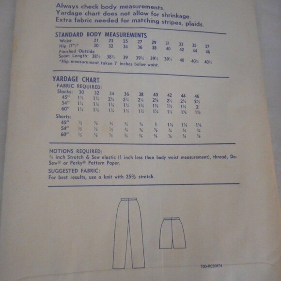 Vtg 1960s 70s Hip sewing pattern slacks / shorts - Picture 4 of 4